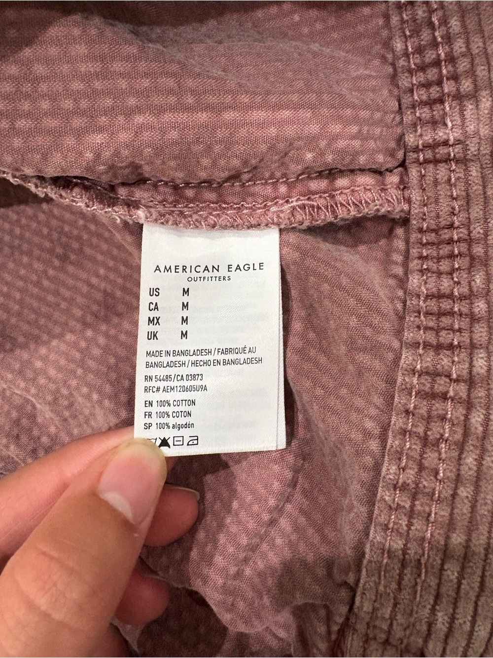 American Eagle Outfitters Corduroy Jacket in Dusty Mauve - Picture 7 of 7